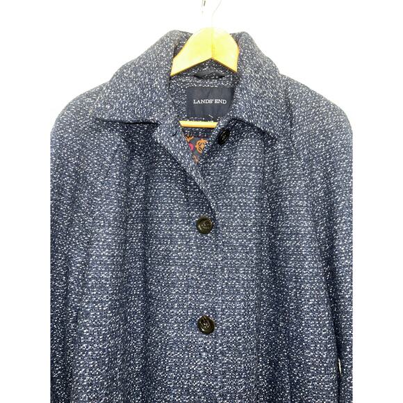 Lands’ End Wool 3/4 Length Coat, Size 14W - Picture 1 of 15